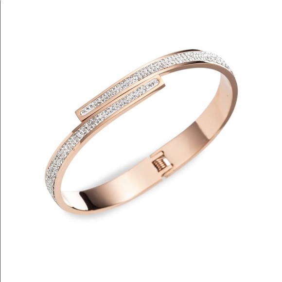 BOGO 1/2 OFF NIB Titanium & Crystal Cuff Bracelet - Picture 2 of 3